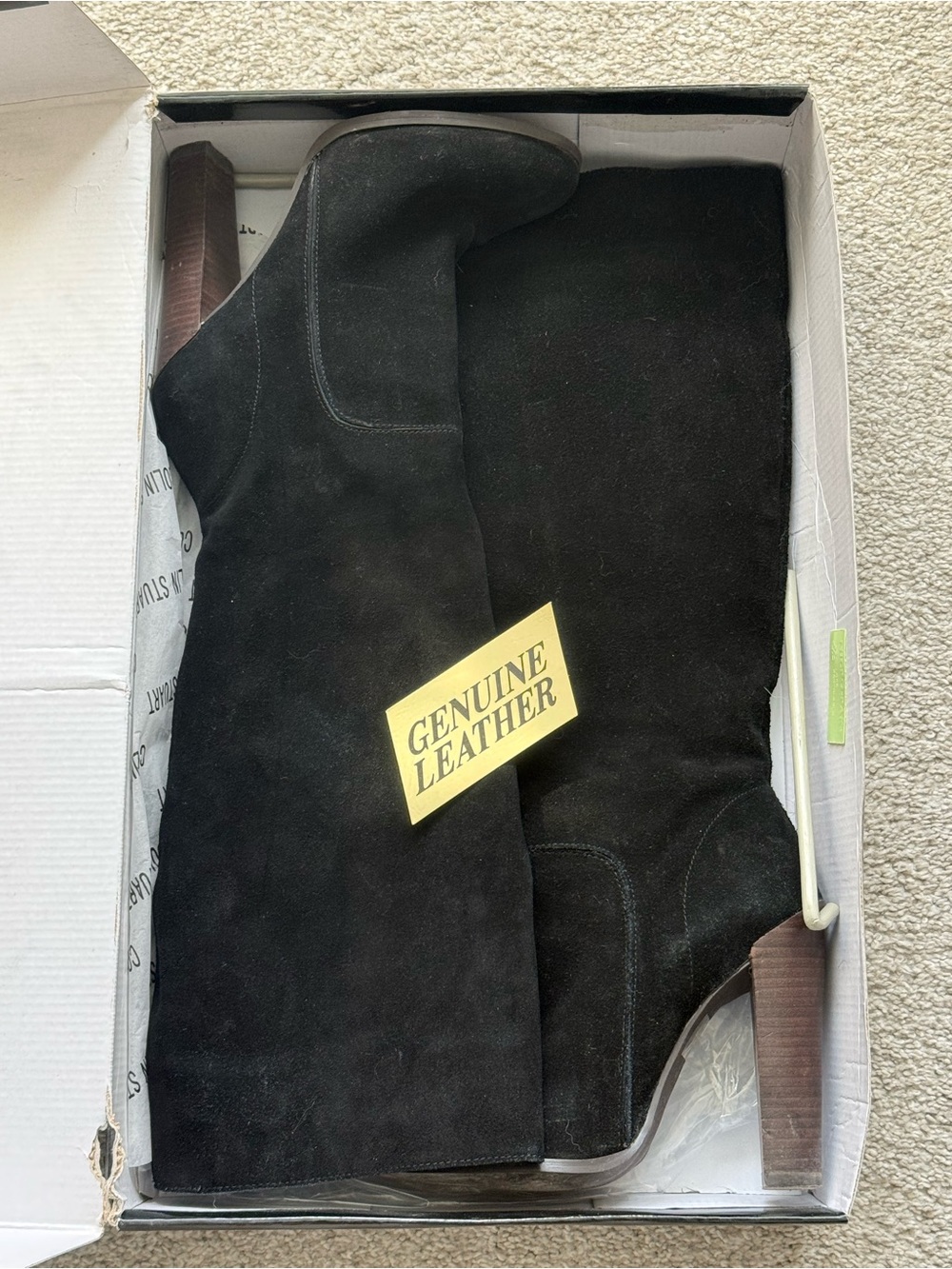 Colin stuart black suede leather tall high heel boots 7.5